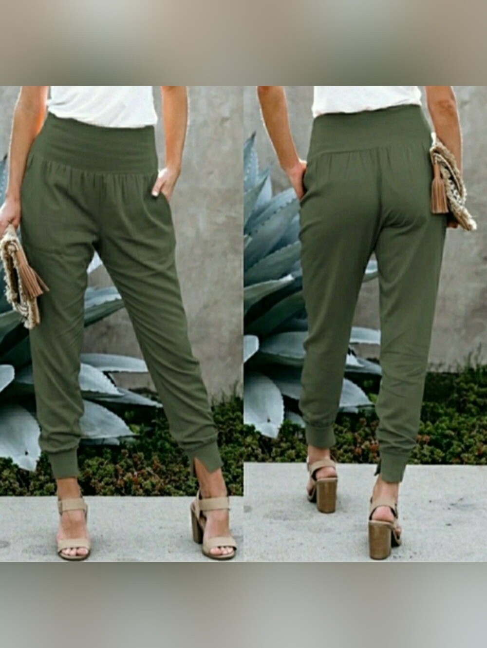 VICI COLLECTION HOT & BOTHERED POCKETED COTTON JOGGERS